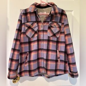 Sage Collective Plaid Fleece Jacket Size M